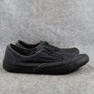 City Sneaks Shoes Womens 6 Casual Sneakers Black Canvas Lace Up Trainers